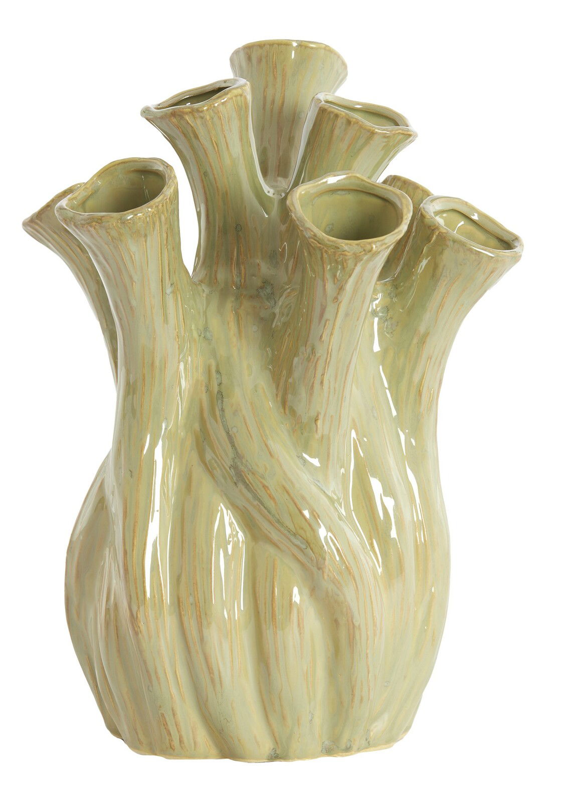 Light&Living Vase LYSET 34,5cm Keramikvase mit mehreren Öffnungen in organischer Form, aus seitlicher Perspektive fotografiert