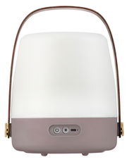 Frontansicht der kooduu LED-Lampe LITE-UP 2.0 mit Tragegriff und Bedienelementen.