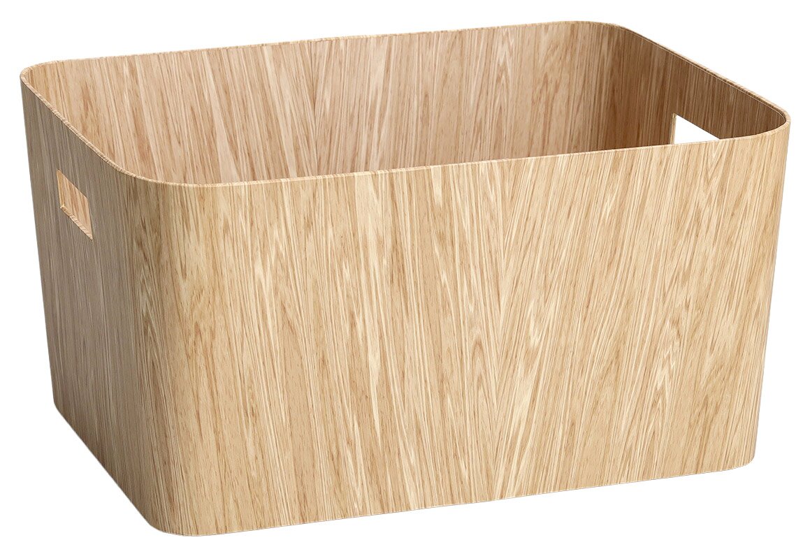 Zeller Present Aufbewahrungsbox Aufbewahrungsbox aus Pappe mit Holzoptik, seitliche Perspektive