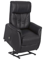 Schwarzer Fernsehsessel Cantus PORTLAND in Frontalansicht mit Hebefunktion