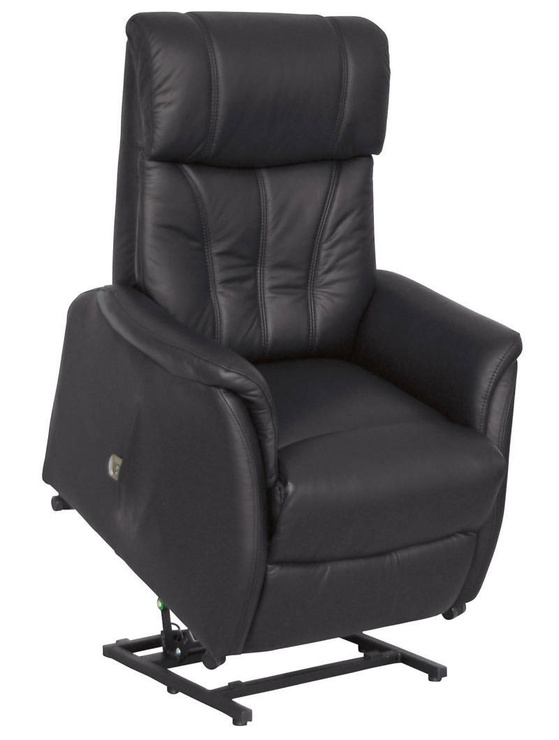 Schwarzer Fernsehsessel Cantus PORTLAND in Frontalansicht mit Hebefunktion