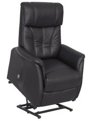 Schwarzer Fernsehsessel Cantus PORTLAND in Frontalansicht mit Hebefunktion