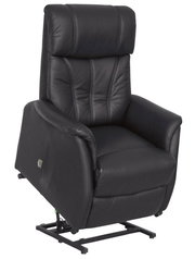 Schwarzer Fernsehsessel Cantus PORTLAND in Frontalansicht mit Hebefunktion