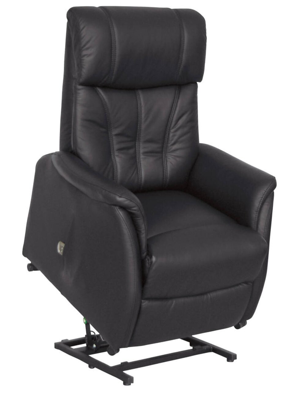 Zwarte tv-fauteuil Cantus PORTLAND in vooraanzicht met hefmechanisme