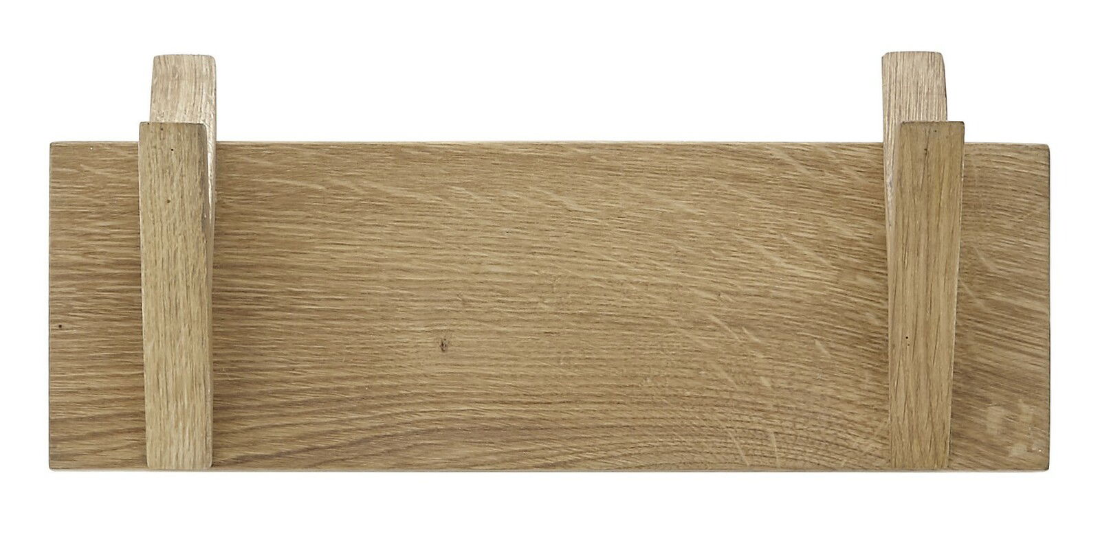 Holz-Hakenleiste mit zwei Haken, frontal betrachtet