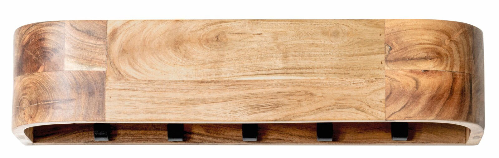 Wandgarderobe aus Holz mit natürlicher Maserung, Vorderansicht