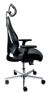 Ergonomischer Drehstuhl mit Kopfstütze, Seitenansicht