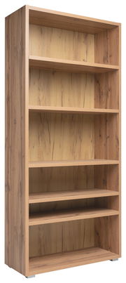 Holzregal mit fünf Einlegeböden, seitliche Perspektive