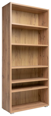 Holzregal mit fünf Einlegeböden, seitliche Perspektive