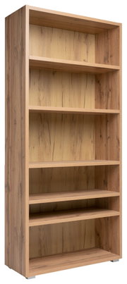Holzregal mit fünf Einlegeböden, seitliche Perspektive