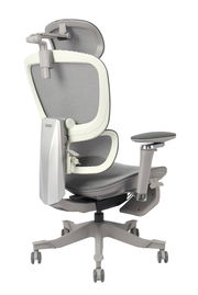 Moderner Drehstuhl mit ergonomischer Rückenlehne und verstellbaren Armlehnen, Seitenansicht