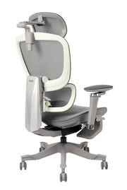 Moderner Drehstuhl mit ergonomischer Rückenlehne und verstellbaren Armlehnen, Seitenansicht