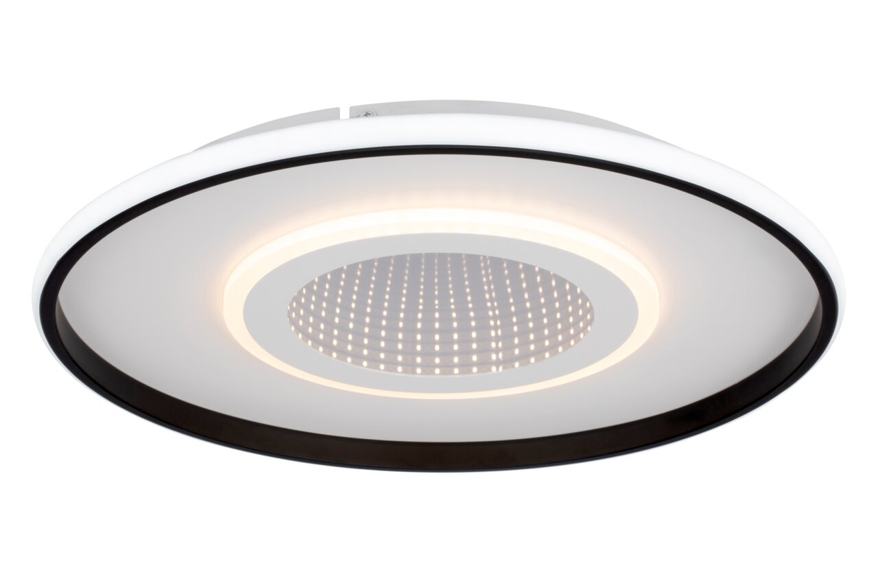 Novel LED-Deckenleuchte Moderne LED-Deckenleuchte mit kreisförmigem Design, seitliche Perspektive