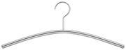 Metall-Kleiderbügel in Frontalansicht mit gebogenem Design und Haken.