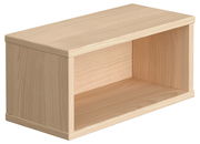Rechteckige Wandbox aus hellem Holz, perspektivisch von vorne links betrachtet.