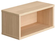 Rechteckige Wandbox aus hellem Holz, perspektivisch von vorne links betrachtet.