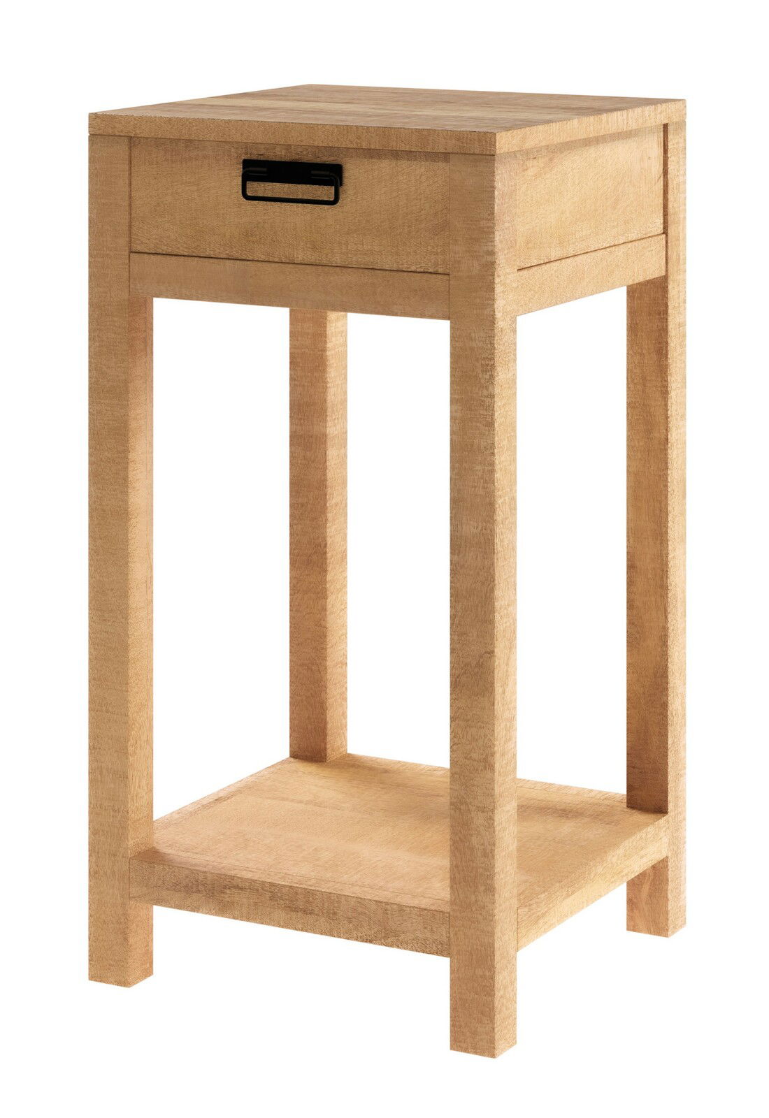 Holz-Blumensäule mit Schublade, frontal betrachtet