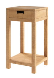 Holz-Blumensäule mit Schublade, frontal betrachtet