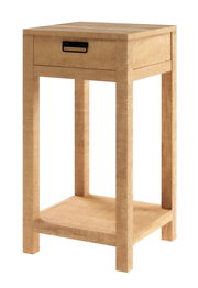 Holz-Blumensäule mit Schublade, frontal betrachtet