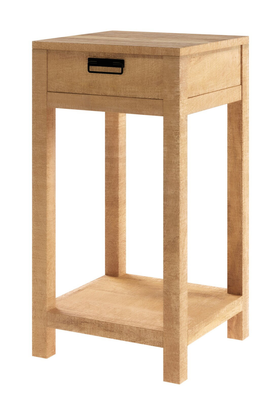 Holz-Blumensäule mit Schublade, frontal betrachtet