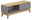 Modernes Lowboard aus Holz mit grauer Front, seitliche Perspektive
