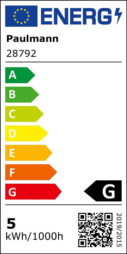 G (A (höchste Effizienz) bis G (geringste Effizienz))