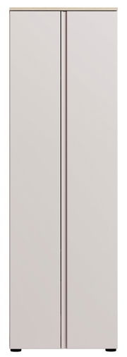 Moderner Garderobenschrank in heller Farbe, Frontalansicht