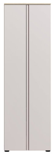 Moderner Garderobenschrank in heller Farbe, Frontalansicht