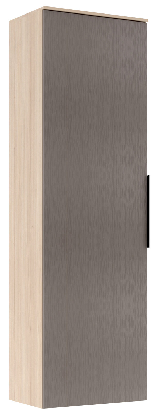 Voleo Garderoben-Hängeschrank STARLIGHT Garderoben-Hängeschrank in Holzoptik mit grauer Tür, seitliche Perspektive