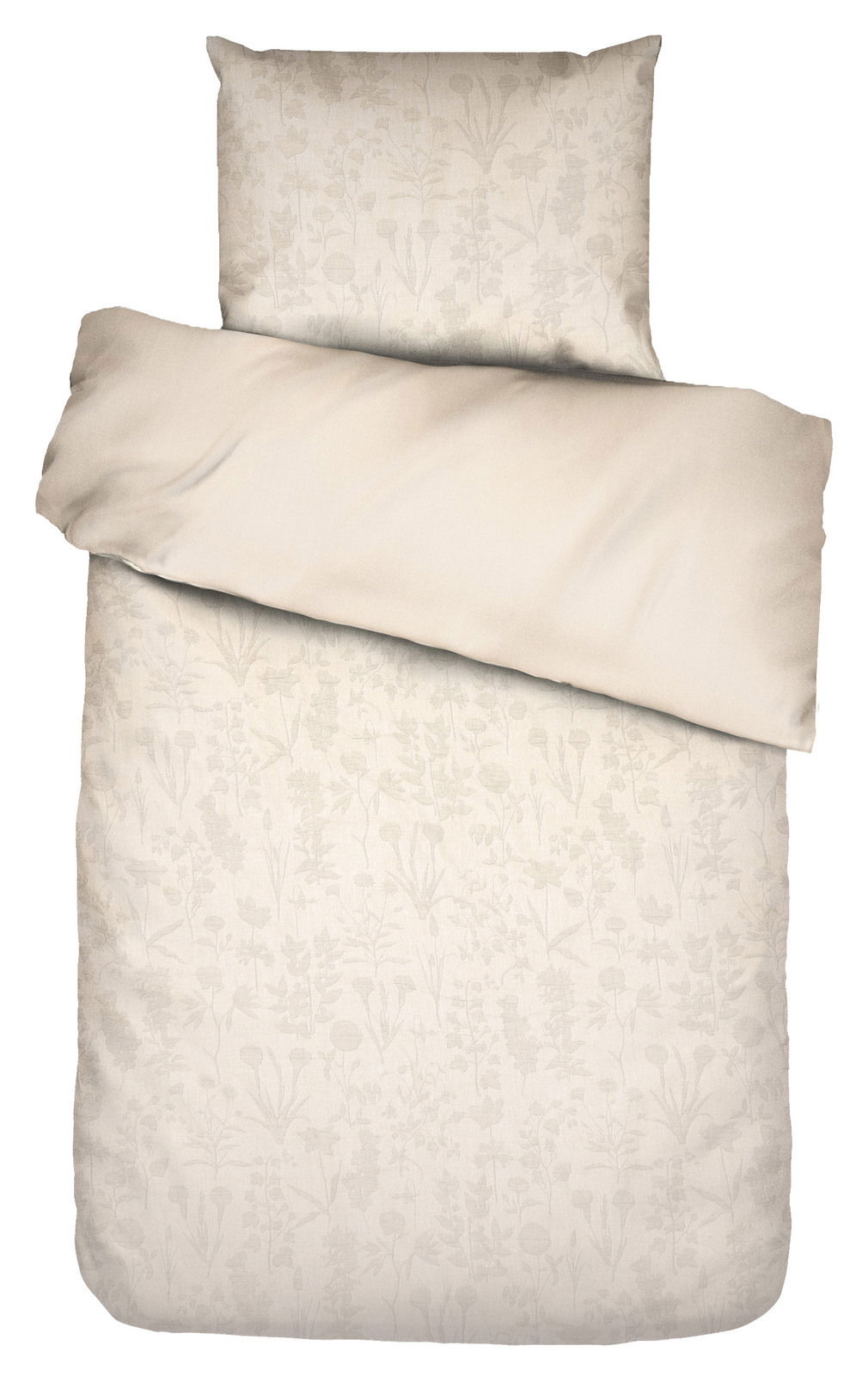 Bettwäsche-Set Essenza Home MARIBEL in Creme mit floralem Muster, Draufsicht