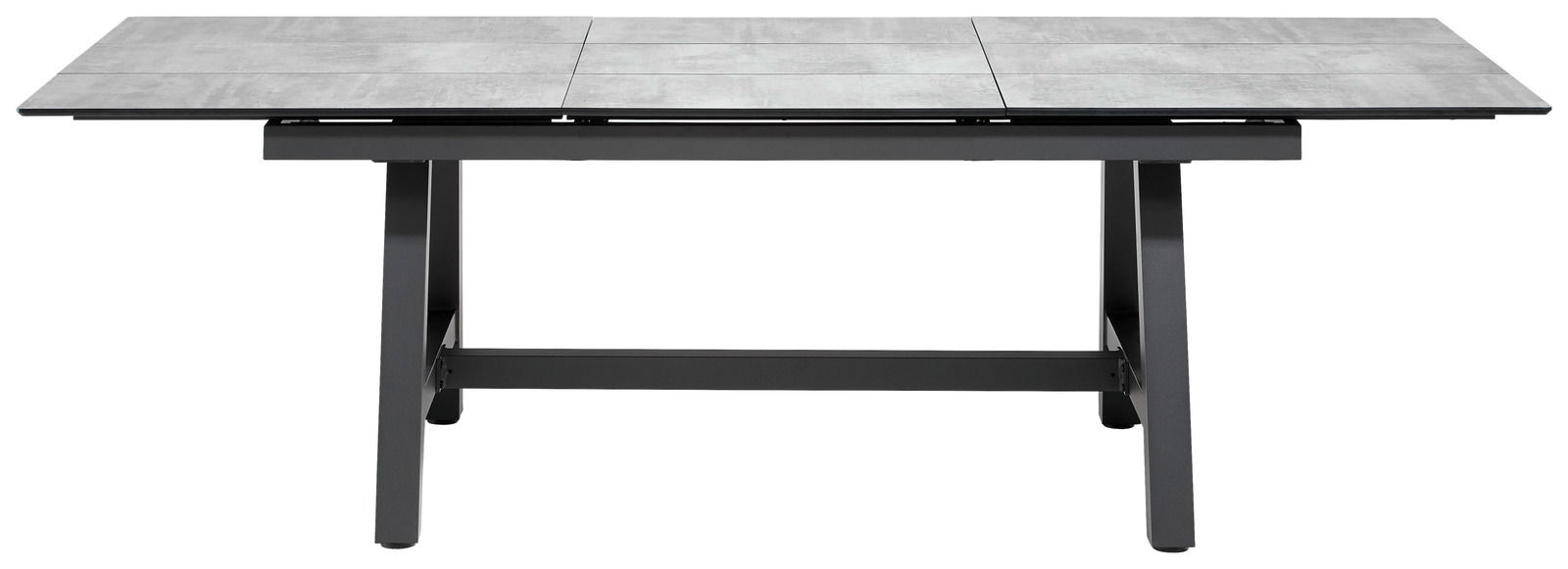 Amatio Gartentisch ZAMORA Moderner Gartentisch mit grauer Tischplatte aus der Frontperspektive