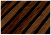 Dekoratives Paneel-Set mit diagonalen Holzstreifen auf dunklem Hintergrund, Draufsicht
