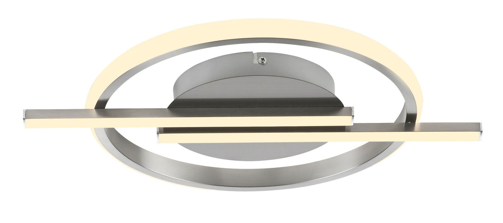 Moderne LED-Deckenleuchte mit kreisförmigem und linearem Design, seitliche Perspektive