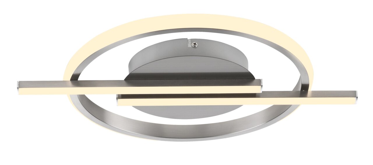 Moderne LED-Deckenleuchte mit kreisförmigem und linearem Design, seitliche Perspektive