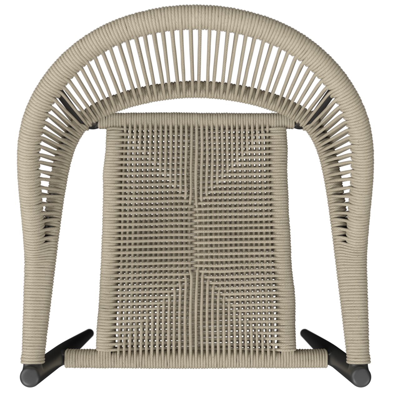 Stapelsessel aus geflochtenem Material, Ansicht von oben