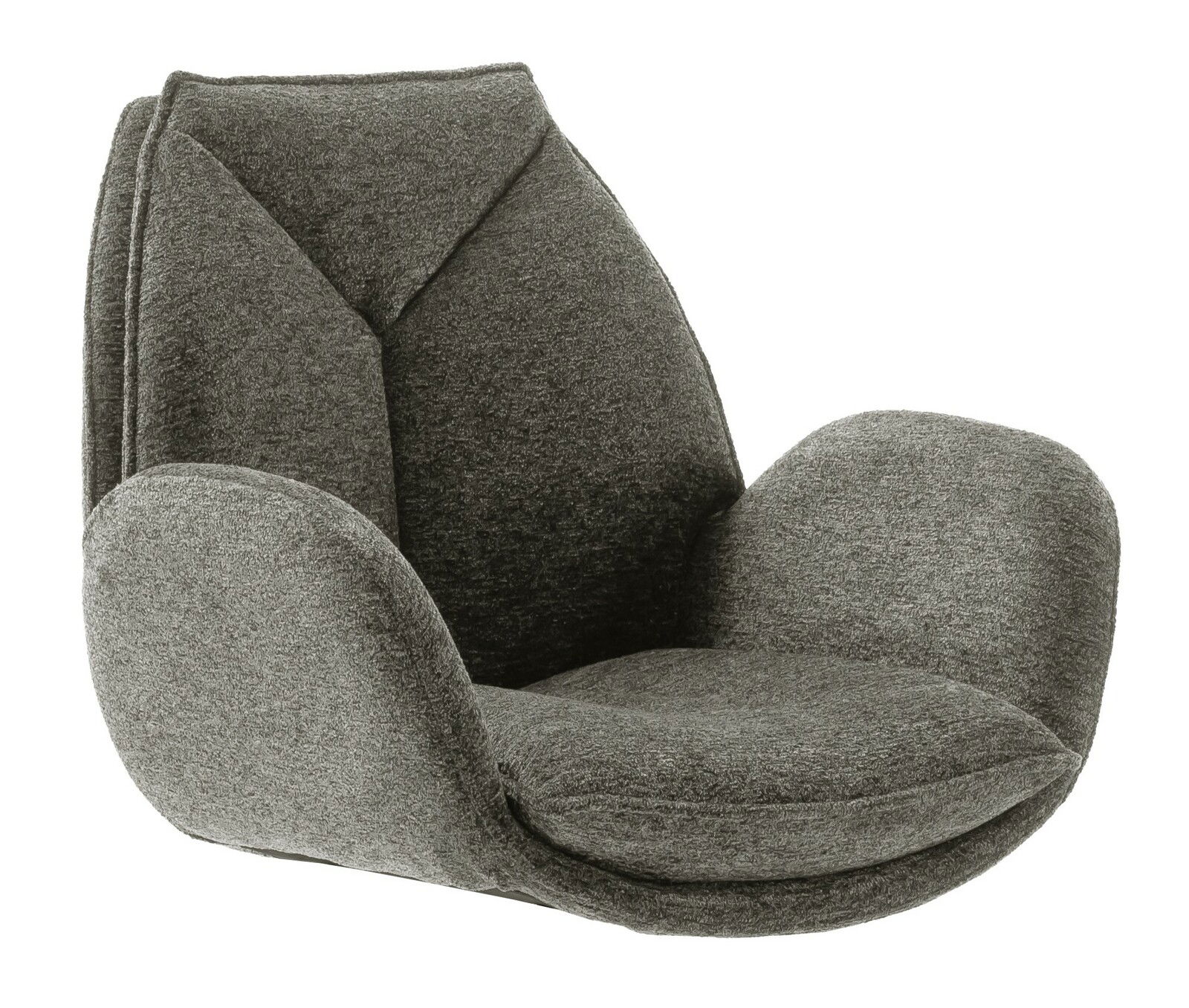 Zurbrüggen Armlehnstuhl ASSENTO Grauer Armlehnstuhl aus Stoff, seitliche Perspektive