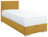 Boxbett 90 in senfgelber Farbe, seitliche Perspektive