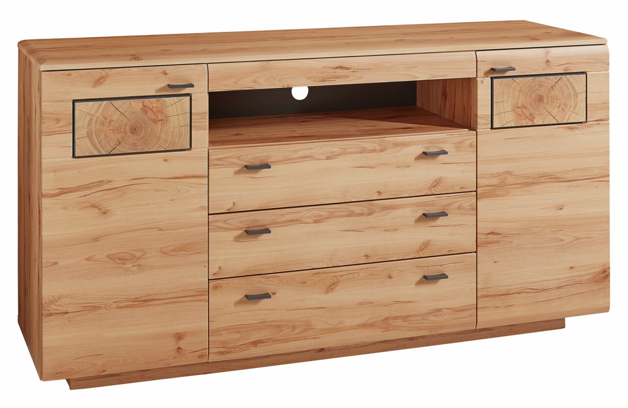 Cantus Sideboard BERN Holz-Sideboard mit drei Schubladen und zwei Türen, Frontansicht