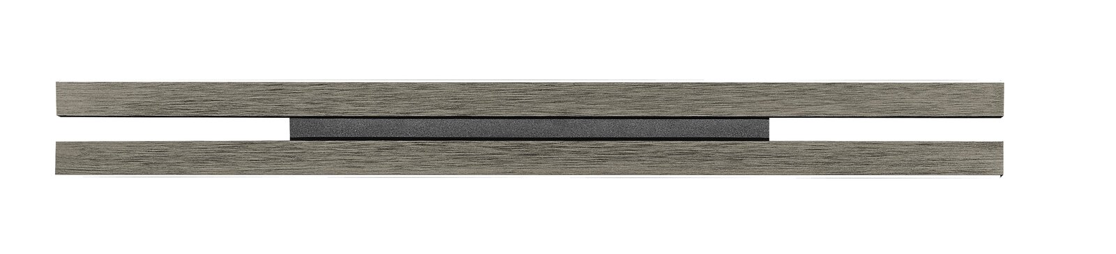 LED-Wandleuchte BEN in moderner, horizontaler Ansicht mit Holzoptik und schwarzem Mittelteil.