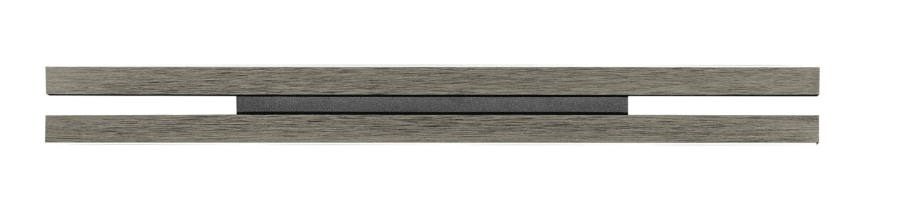 LED-Wandleuchte BEN in moderner, horizontaler Ansicht mit Holzoptik und schwarzem Mittelteil.