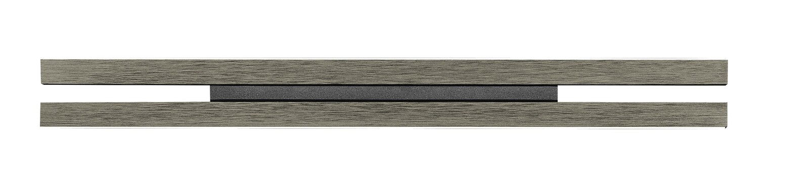 LED-Wandleuchte BEN in moderner, horizontaler Ansicht mit Holzoptik und schwarzem Mittelteil.