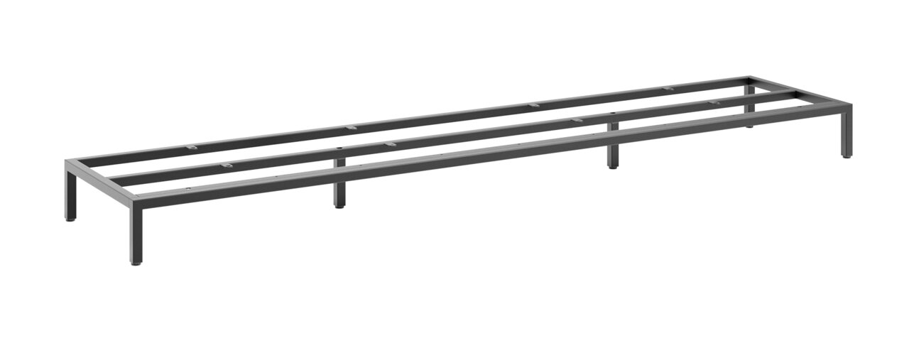 Novel Metalluntergestell MALIN Metalluntergestell 180 in seitlicher Perspektive, rechteckige Form mit stabilen Metallstreben.