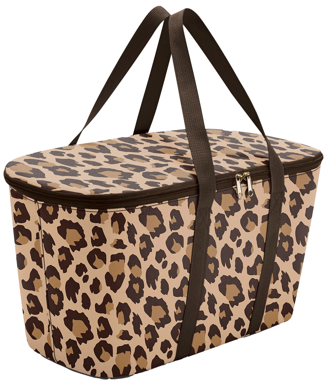 Kühltasche mit Leopardenmuster, seitliche Perspektive