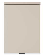 Frontansicht eines einfarbigen, beigen Aufsatzelements mit einer Tür.