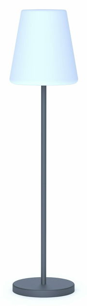 Stehlampe Lola Slim 120 in Anthrazit, frontal abgebildet mit schlichtem, modernem Design.