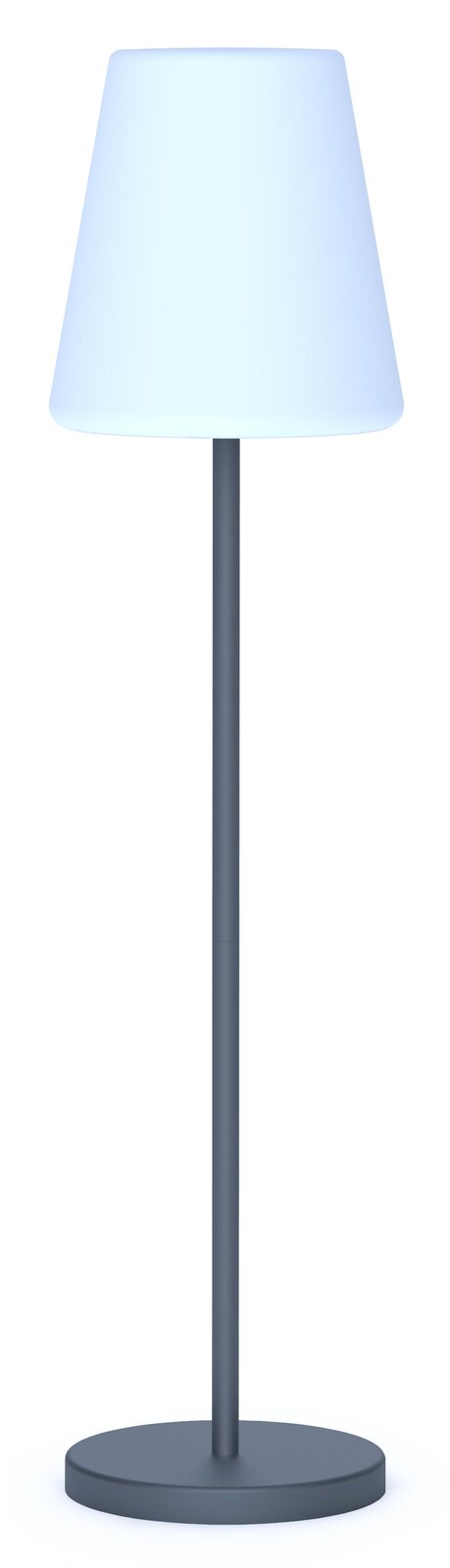 Stehlampe Lola Slim 120 in Anthrazit, frontal abgebildet mit schlichtem, modernem Design.