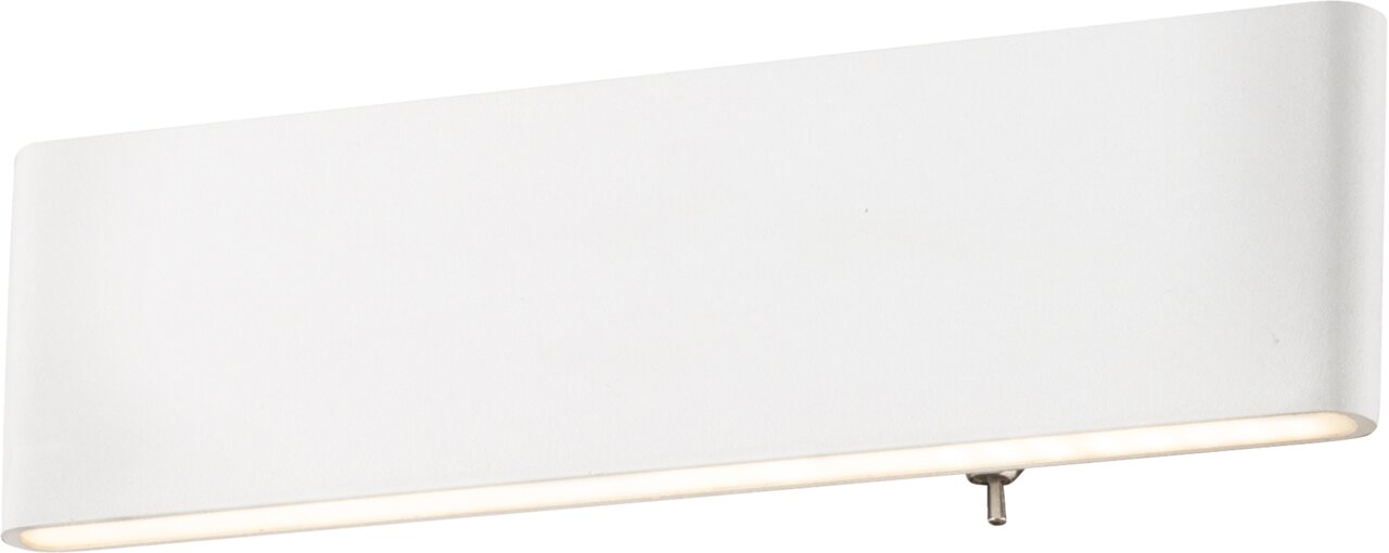 Moderne weiße Wandleuchte aus Aluminium, seitliche Perspektive