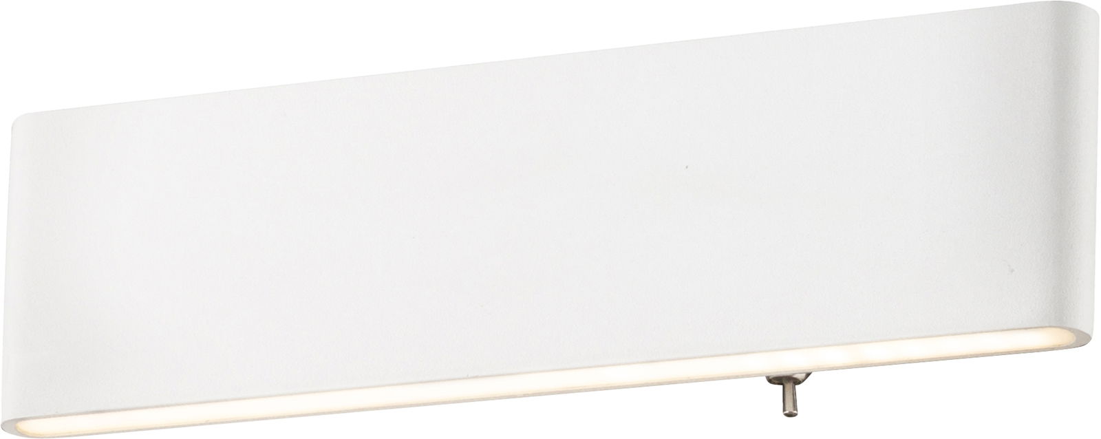 Moderne weiße Wandleuchte aus Aluminium, seitliche Perspektive