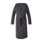 Grauer Kapuzenbademantel in Größe S, Vorderansicht