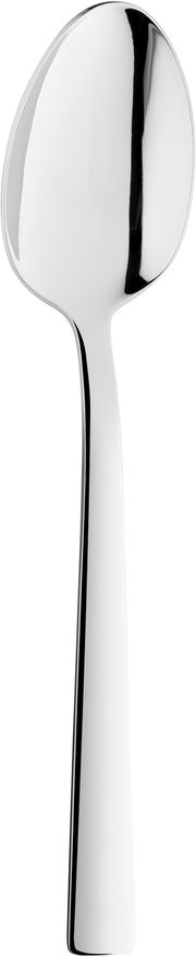 Eleganter Löffel aus Edelstahl, frontal abgebildet.